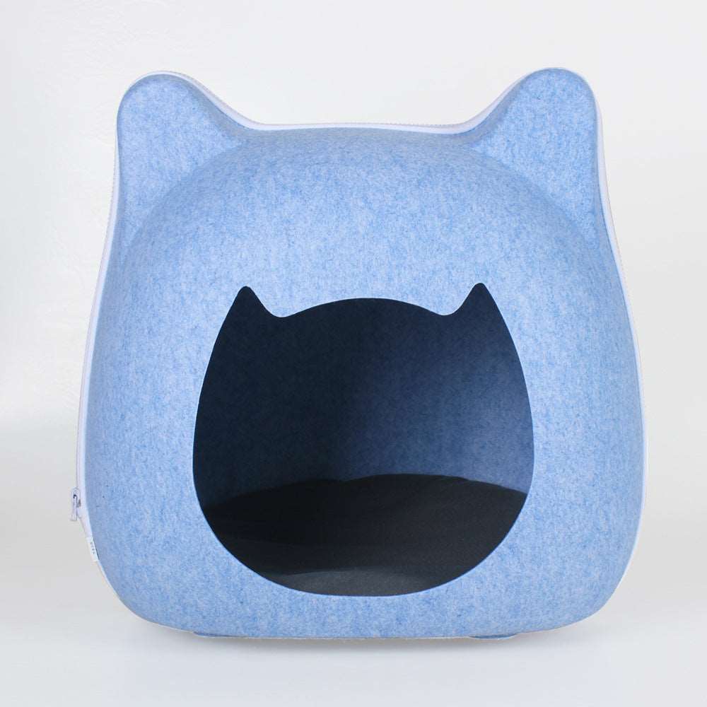 Filz Katzhöhle Katzenbett in hellblau