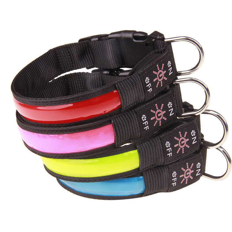 Leuchthalsband für Hunde in Rot, Pink, Gelb, Blau