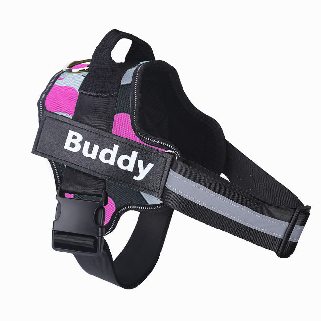 Personalisierbares Hundegeschirr in Camouflage Pink