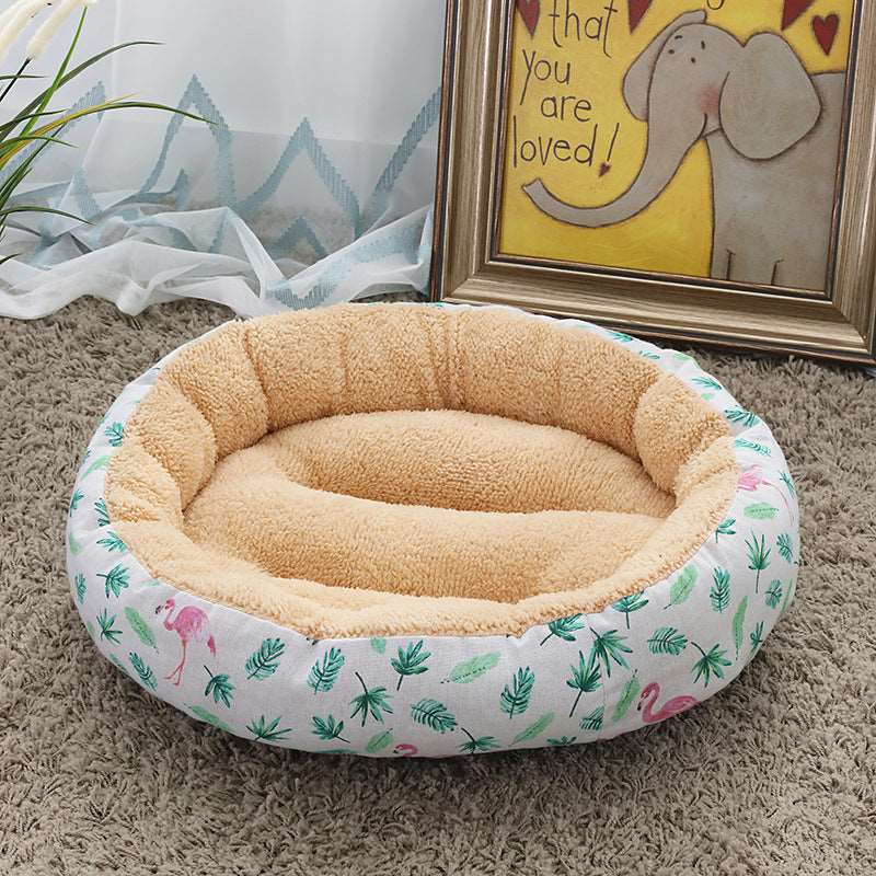 Hundebett Farn und Flamingos