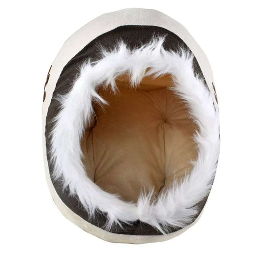 Chihuahua Hundehaus in Beige Eingang