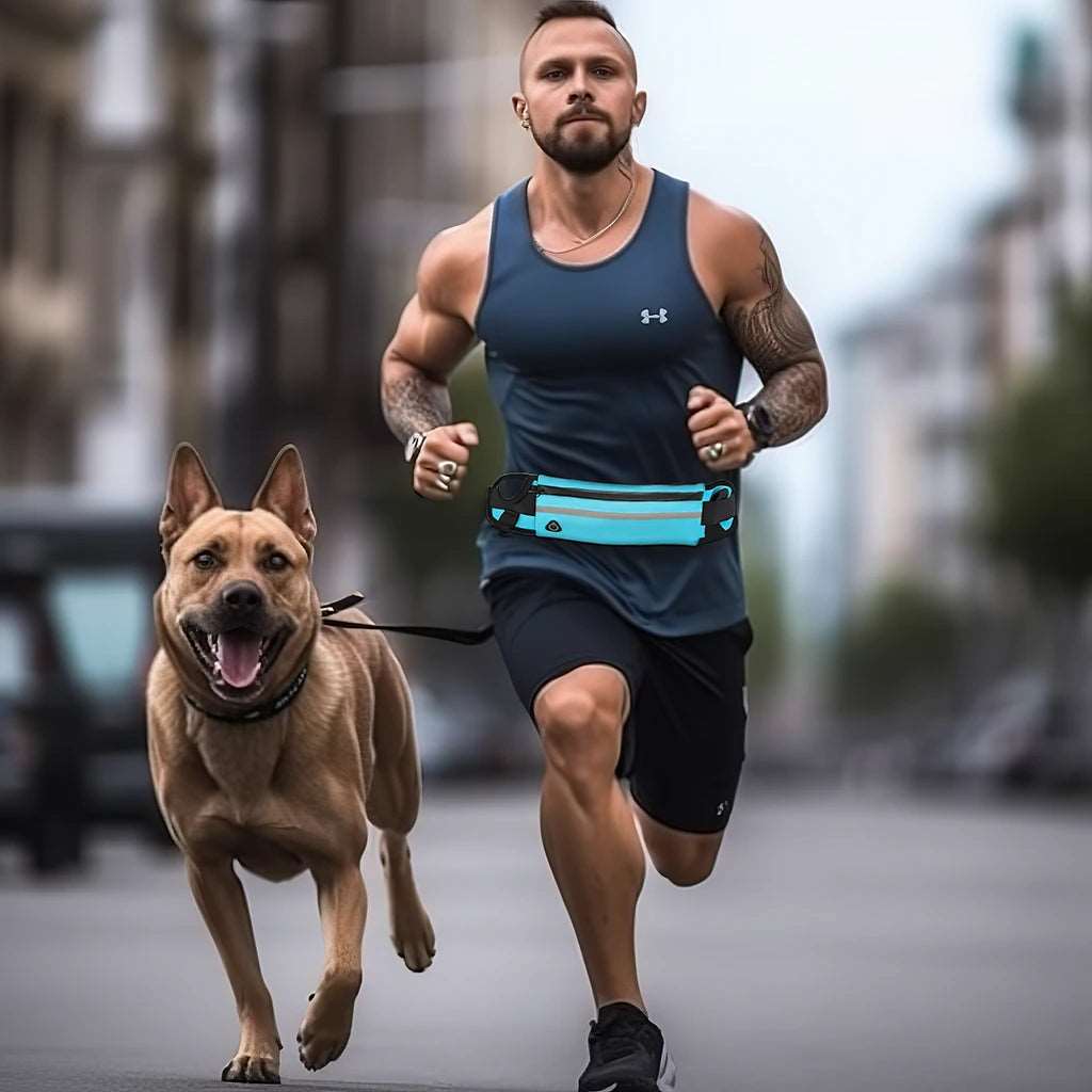 Handfreie Hundeleine mit Bauchtasche für Jogger
