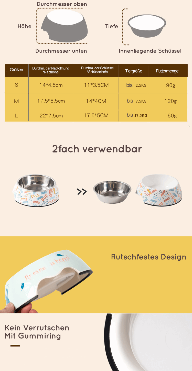 Größentabelle Hundenapf