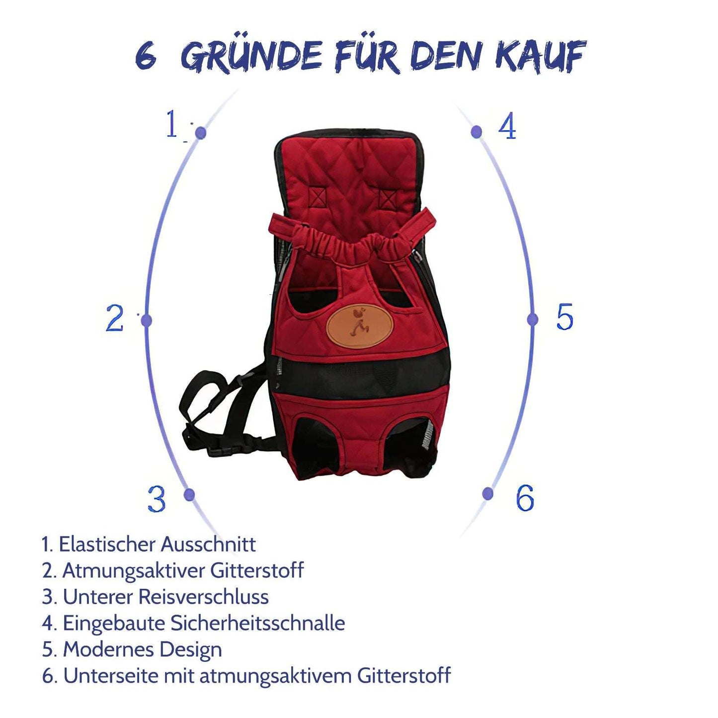 Komfortable Hundetragetasche.