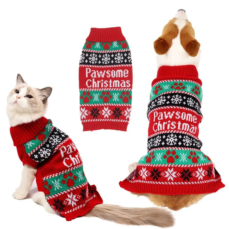 Pfotige Weihnachten Haustierpullover