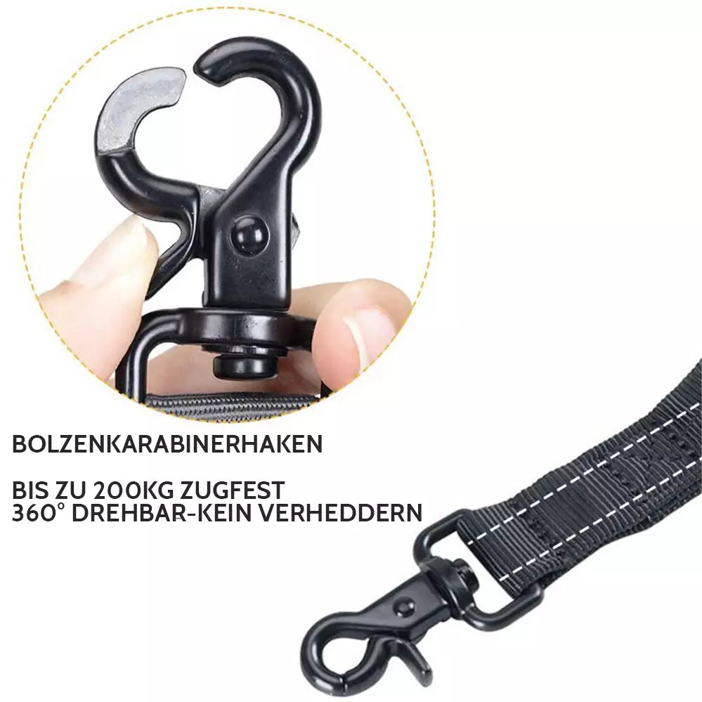 Bungee Hundeleine mit zugfestem Bolzenkarabiner