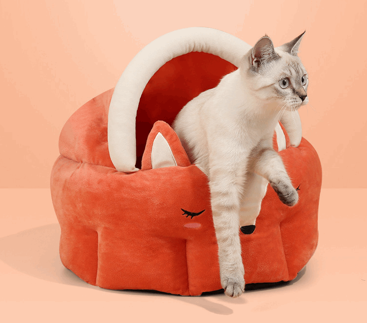 Fuchs-Design kuscheliges Katzenbett leicht zum aussteigen