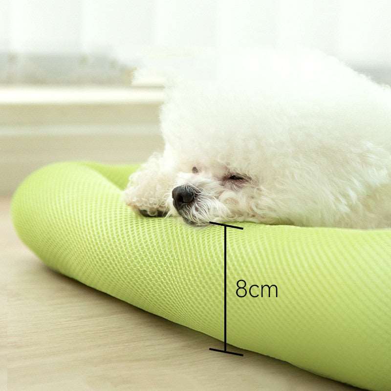 Hundematte Sommertraum in Grün mit Hund Höhenangabe