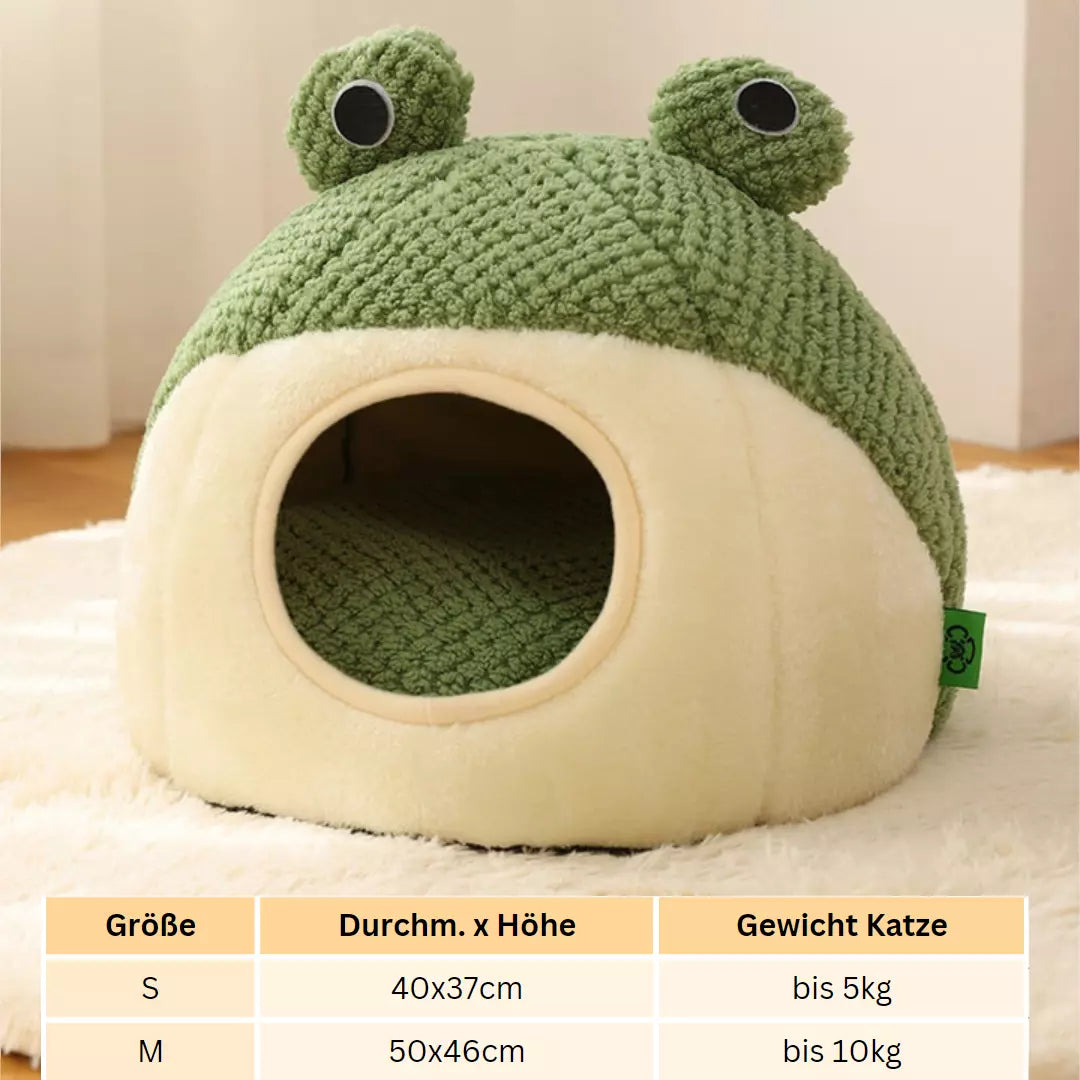 Katzenhöhle im Frosch Design Größenangaben