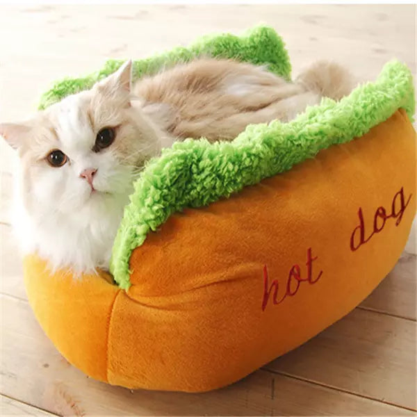 Hot Dog Haustierbett für Katzen