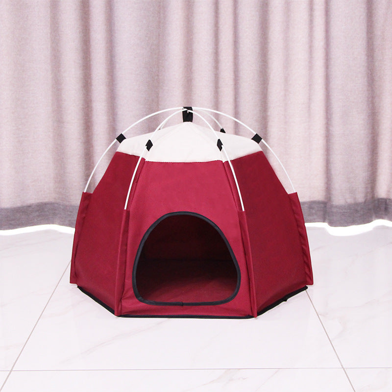 Katzen-Campingzelt weinrot