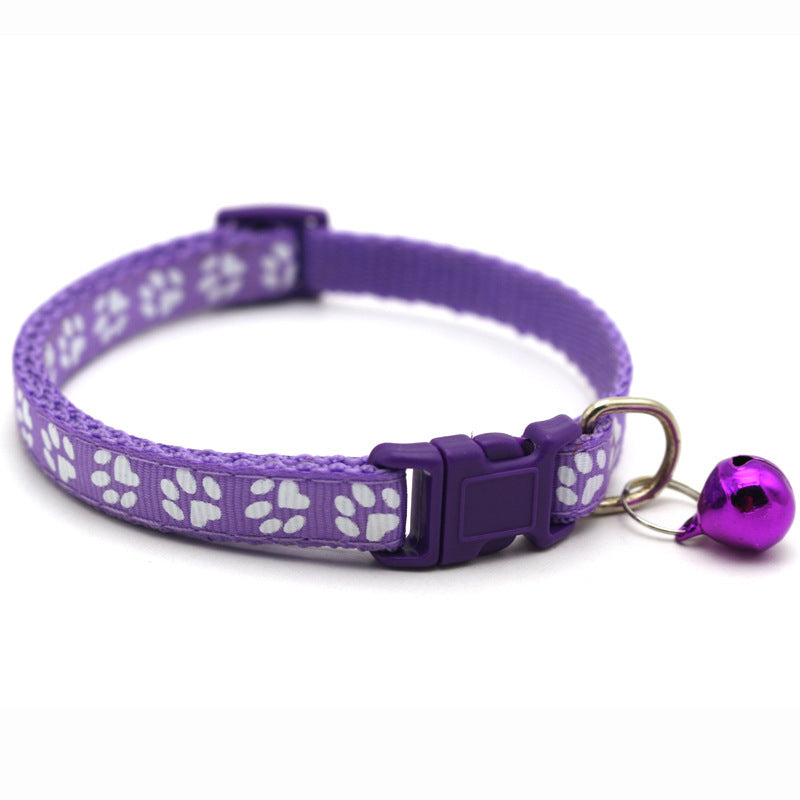 Katzenhalsband mit Glöckchen Lila