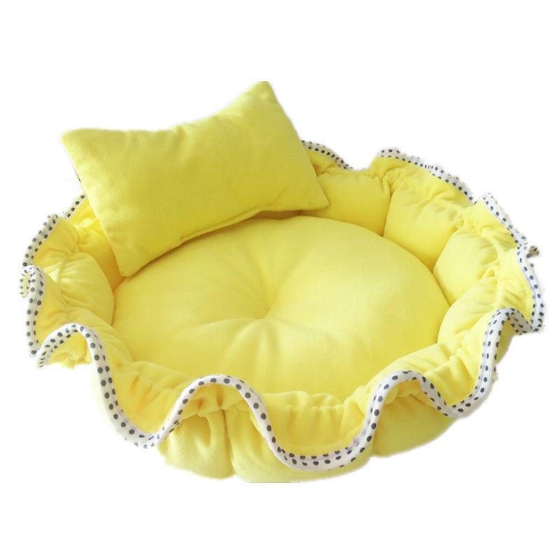 Blumenkatzenbett gelb