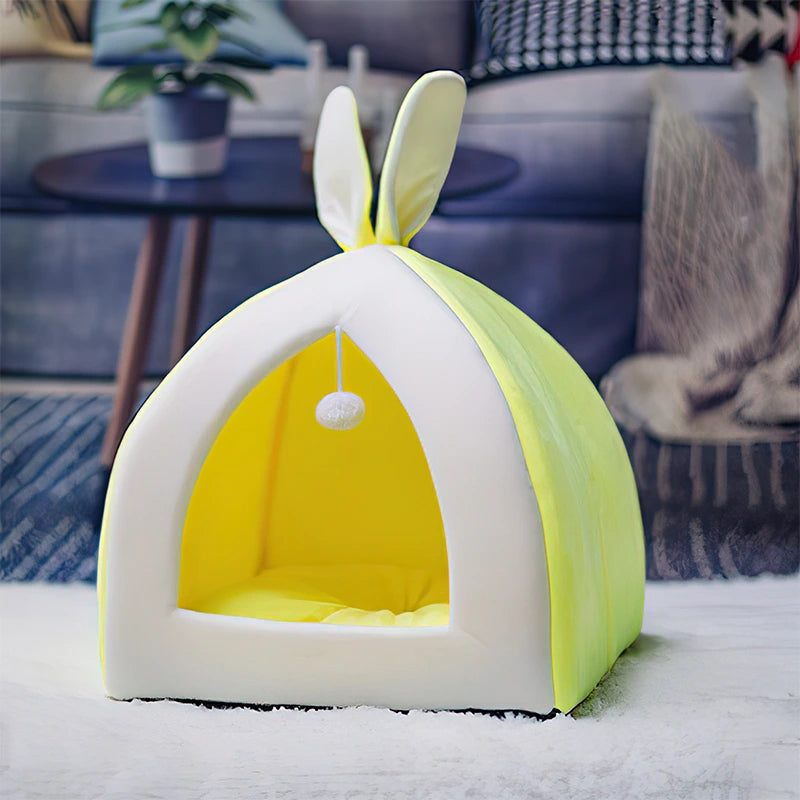Bunny Katzenhaus in Gelb