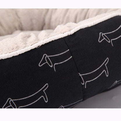 Rundes flauschiges Hundebett Seite