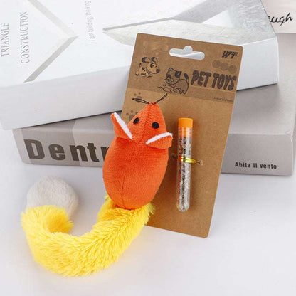 Katzenspielzeug Maus mit Katzenminze in Orange