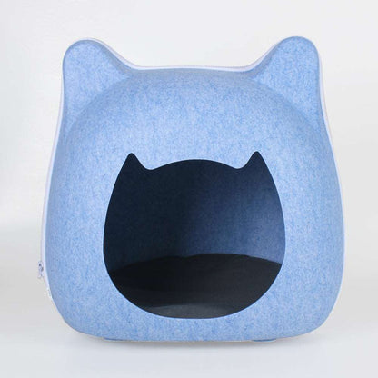Filz Katzhöhle Katzenbett in hellblau