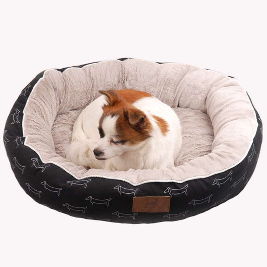 Rundes flauschiges Hundebett