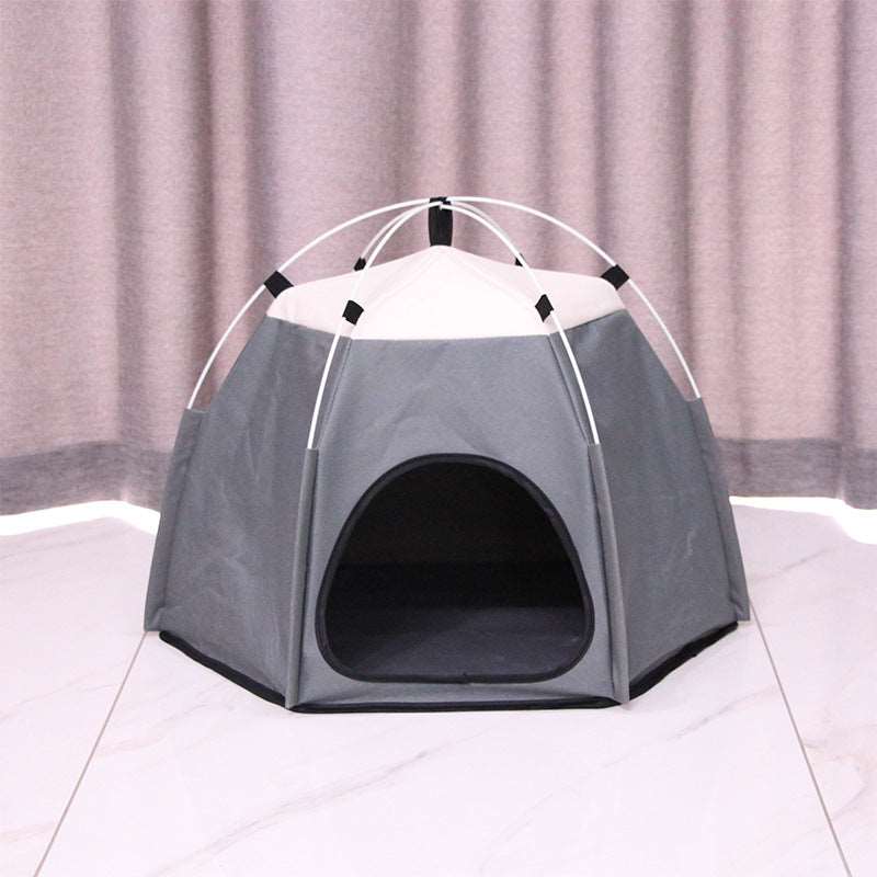 Katzen-Campingzelt grau