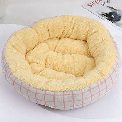 Hundebett weiss-pink kariert