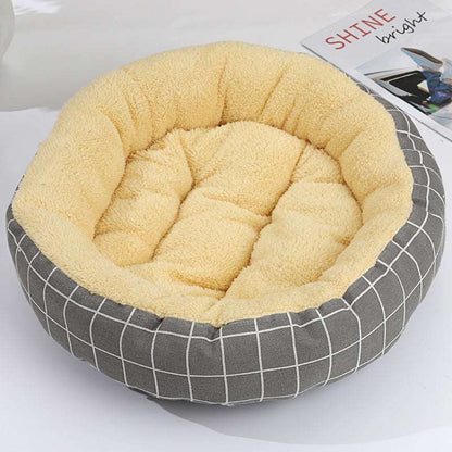 Hundebett kariert weiss grau
