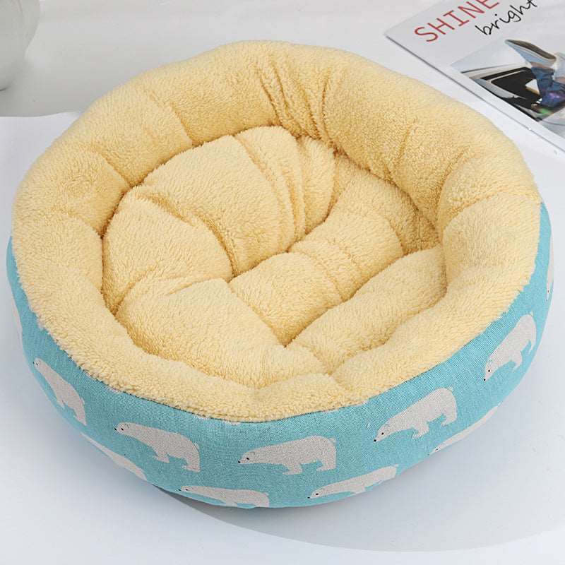 Hundebett hellblau mit Eisbärmotiv