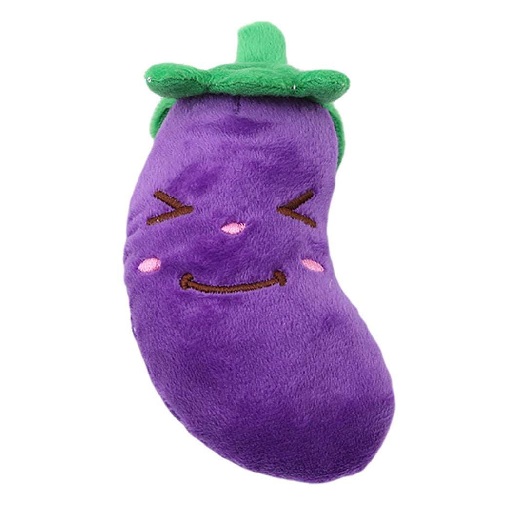 Haustierplüschtier Aubergine mit Gesicht