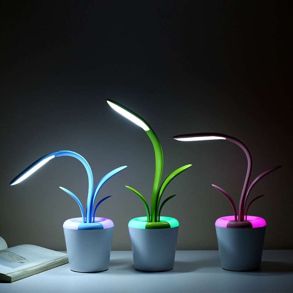 Tischlampe in Blau, Grün und Pink