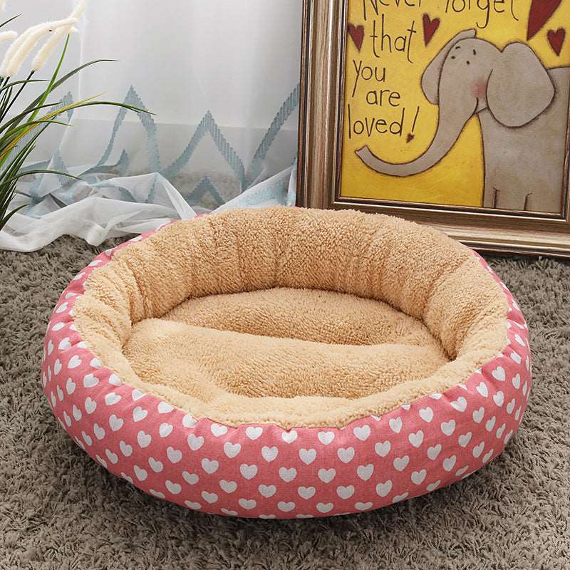 Hundebett pink mit Herzmotiv