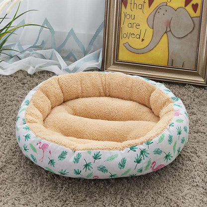 Hundebett Farn und Flamingos