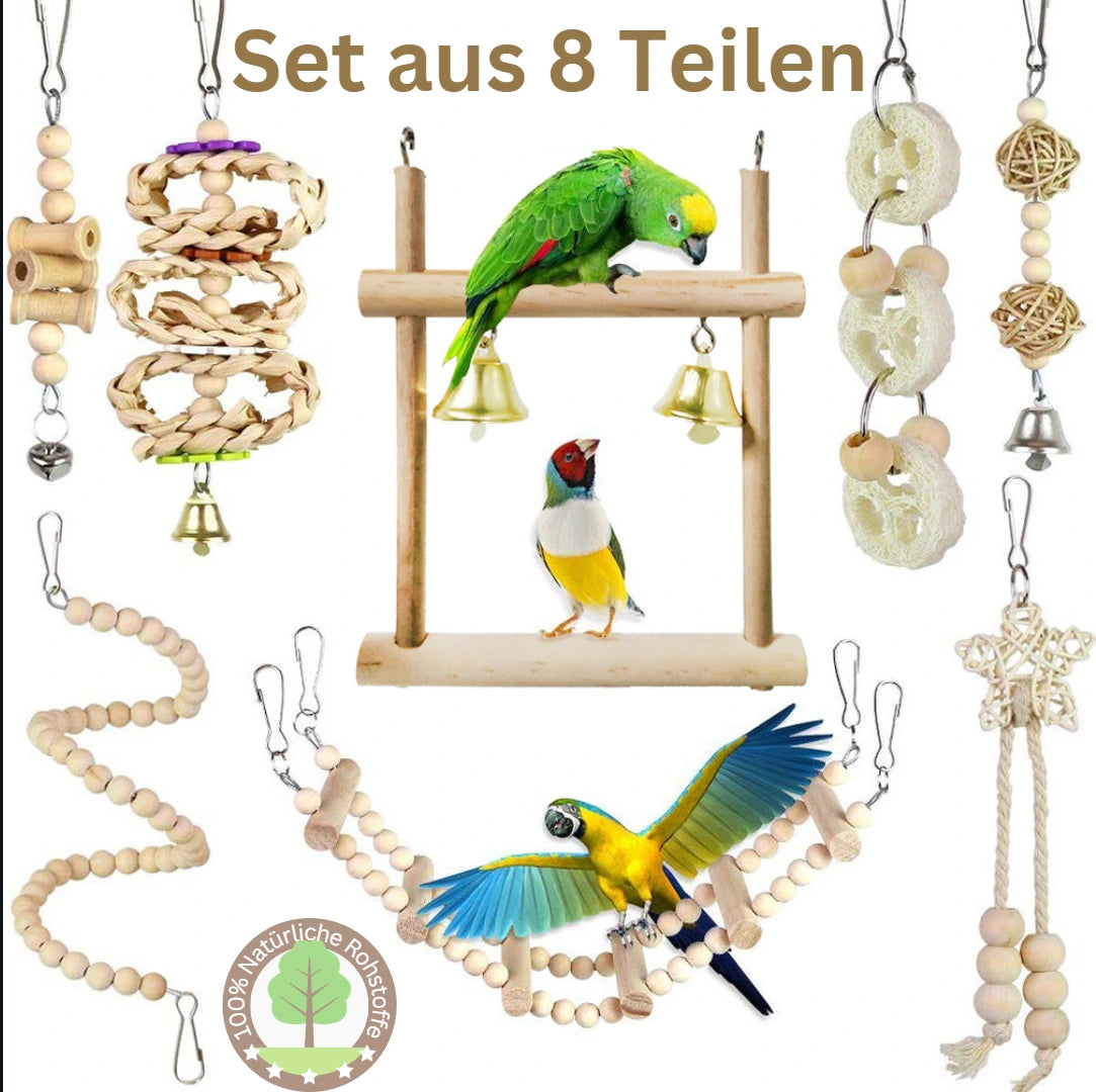 8er Vogelknabber und Stangen Set