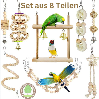 8er Vogelknabber und Stangen Set
