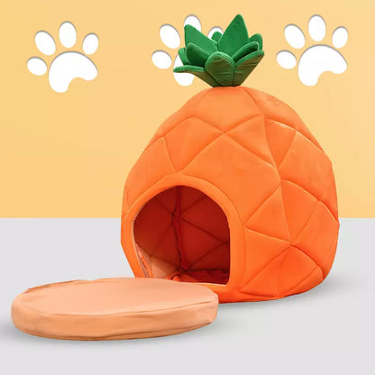Ananas Haustierhöhle mit Kissen
