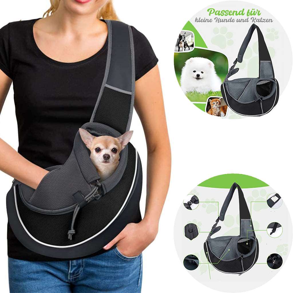 Hundetasche mit Hund und Angaben