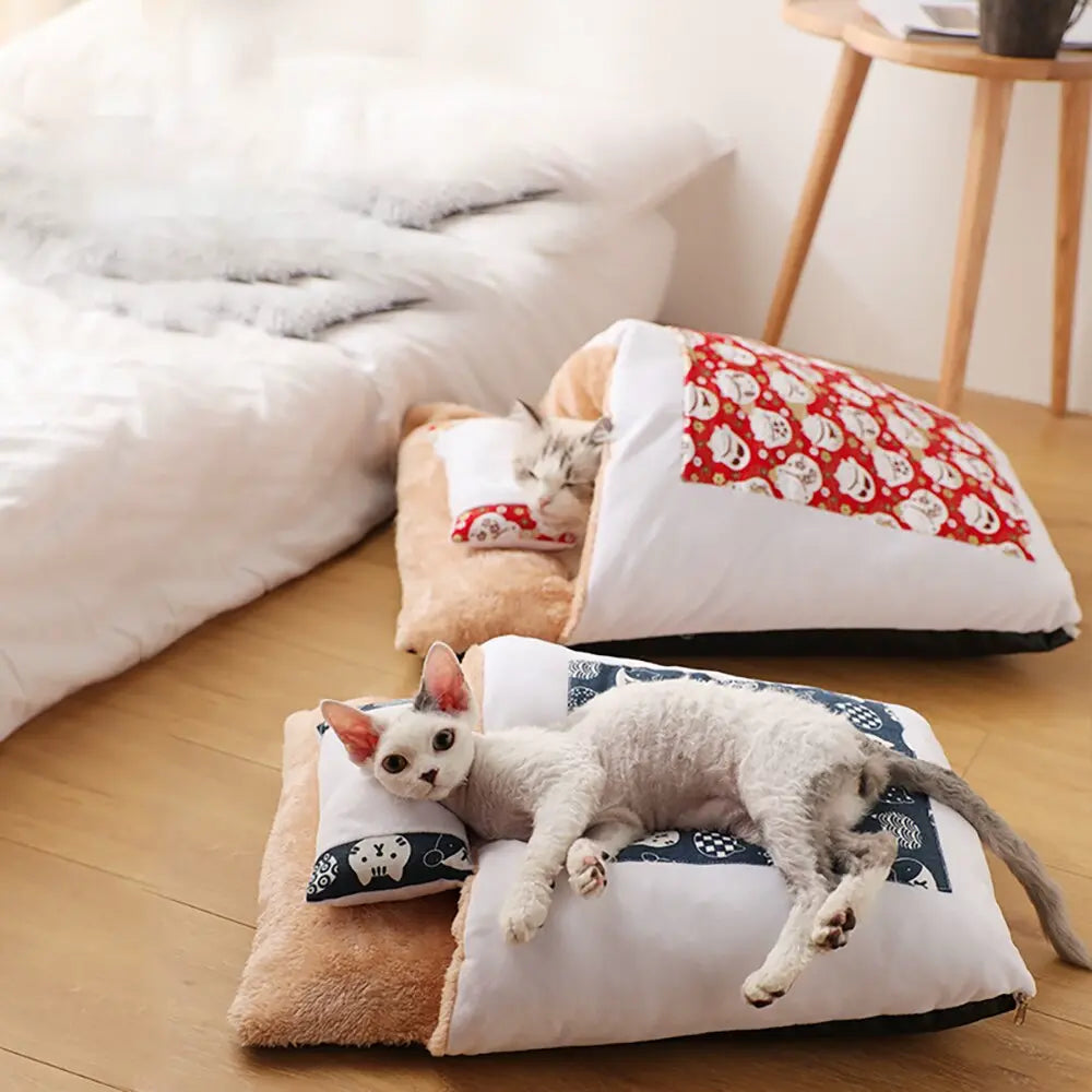    Katzenbett Schlafsack zum Reinschlüpfen