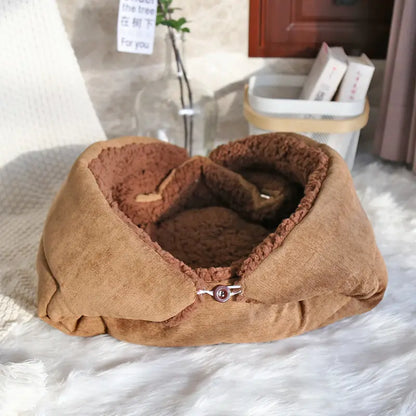 Winter Katzennest in Kaffeebraun