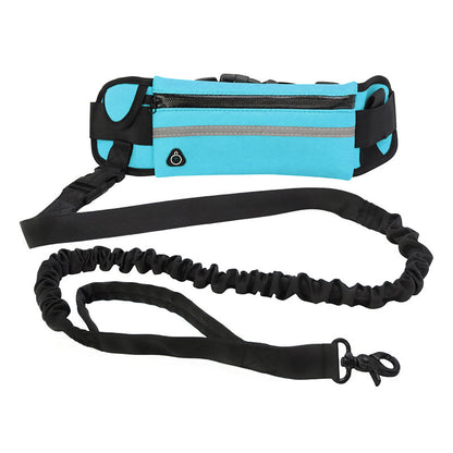 Handfreie Hundeleine mit Bauchtasche für Jogger Blau
