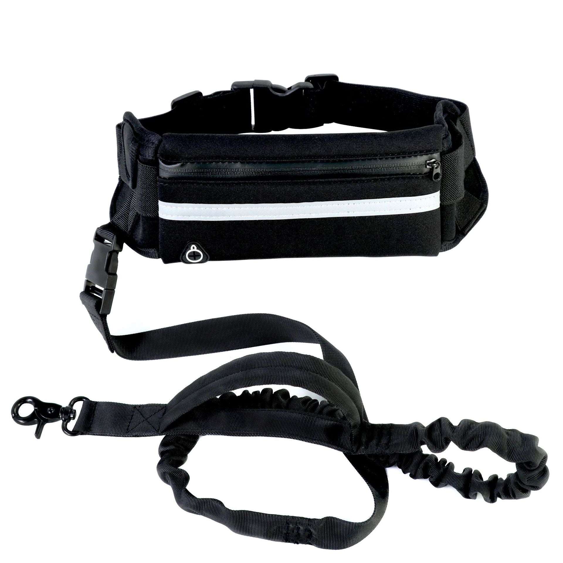 Handfreie Hundeleine mit Bauchtasche für Jogger in Schwarz