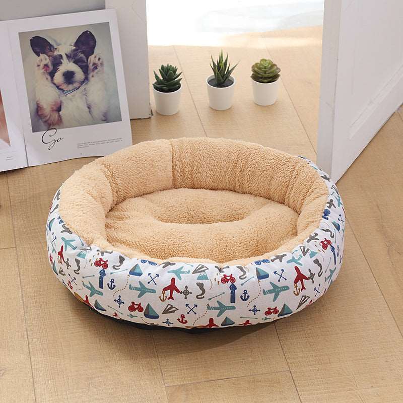 Hundebett weiss mit Flugzeugen