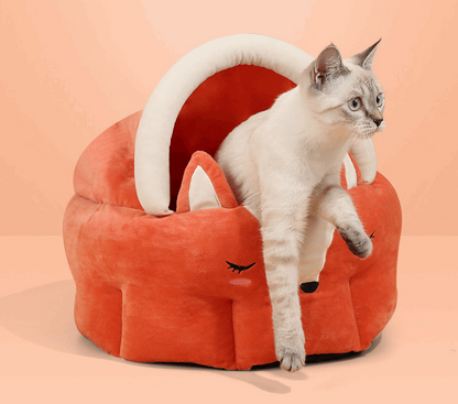 Fuchs-Design kuscheliges Katzenbett leicht zum aussteigen