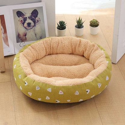 Hundebett ocker mit Sushimotiv