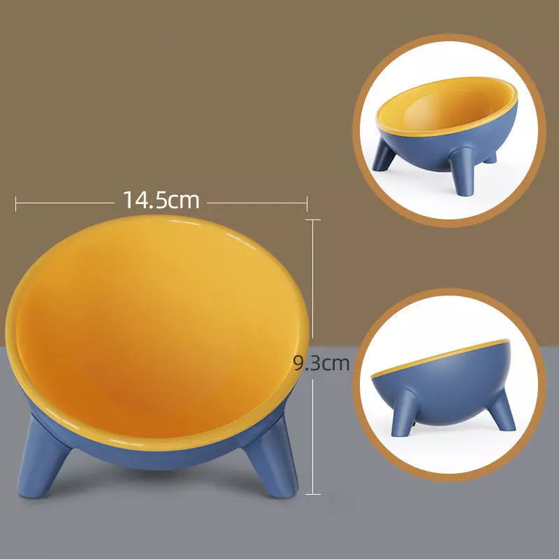 Katzennapf im ergonomischen Design in Gelb