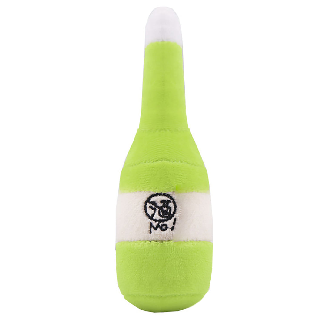 Haustierplüschtier grüne Flasche