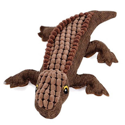 Hundespielzeug Kroko mit Quietscher braun