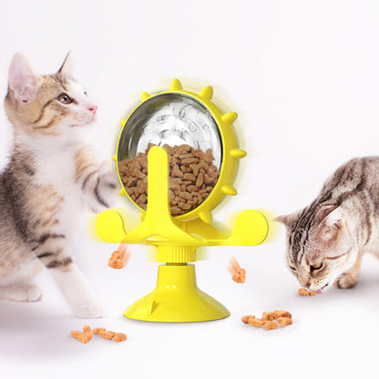 Windmühlenspielzeug mit Katzen in Gelb