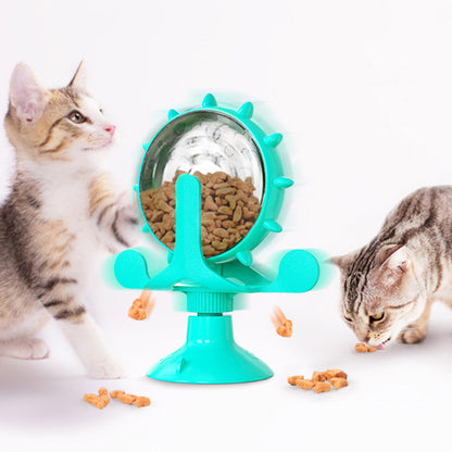 Windmühlenspielzeug mit Katzen in Blau
