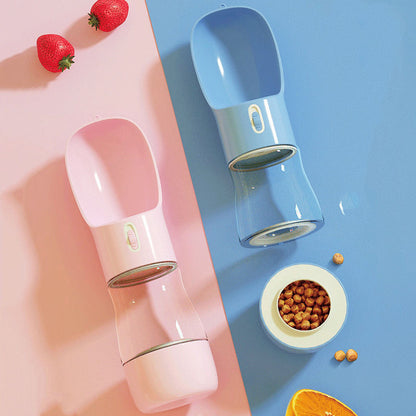 Multifunktionale Hundeflasche in pink und hellblau