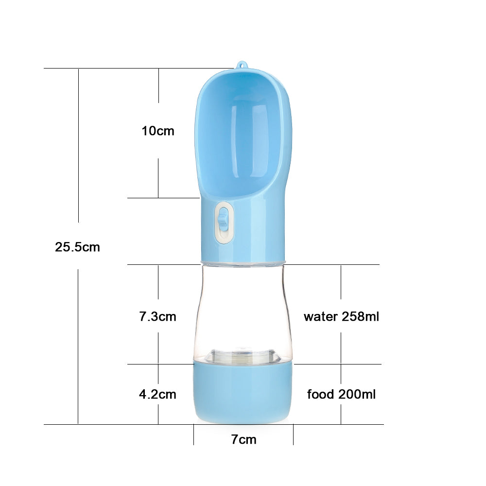 Multifunktionale Wasser und Futterflasche  Maßangaben