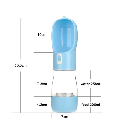 Multifunktionale Wasser und Futterflasche  Maßangaben