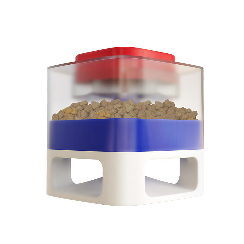 Hundefutterspender quadratisch Rot und Blau